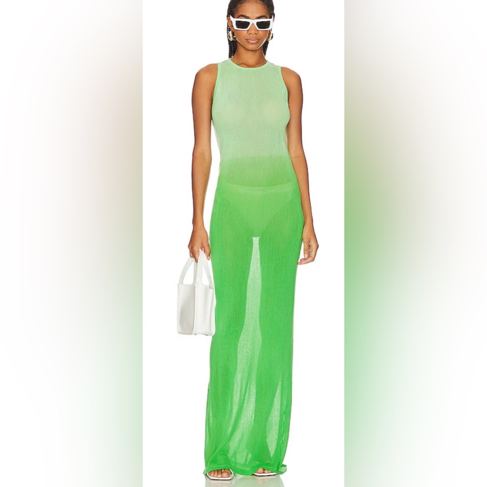 Cotton Citizen Rio Sheer Lime Maxi Dress